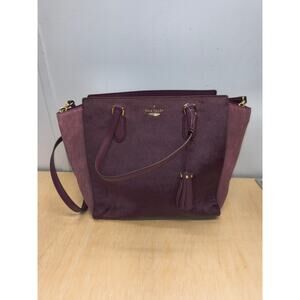 Kate Spade New York Laurel Way Hadlee Calf-Hair Suede Burgundy Purse